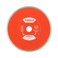 Timco Tile & Ceramic Diamond Blade - Continuous 180 x 22.2